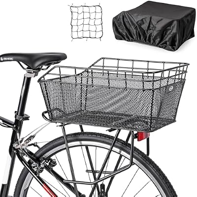 Rear Bike Basket - Bicycle Rear Basket with Cargo Net and Waterproof Cover Review