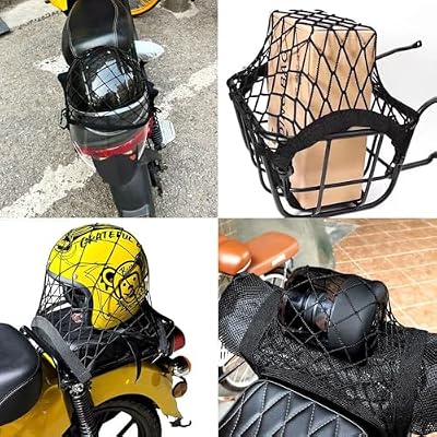 XQIGI cargo net holding helmet on bicycle basket