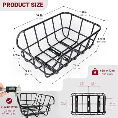 SAMRELAX folding rear basket on a bike rack
