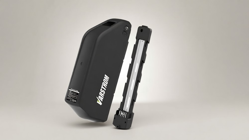 Varstrom battery locking mechanism and LED indicator