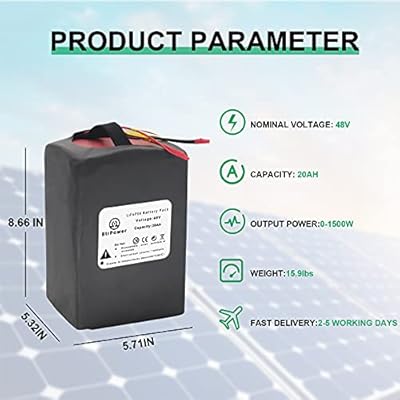 Cymoye 48V LiFePO4 ebike battery side view