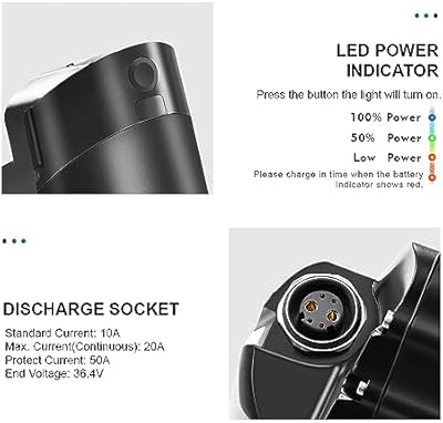 Yose Power 48V 14Ah integrated battery showing lock mechanism and LED indicator