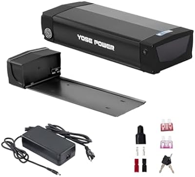 Yose Power 48V 20.8Ah rear rack ebike battery on a rack