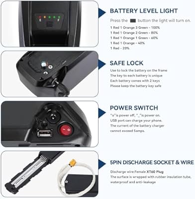 LGECOLFP 48V 30Ah battery connector detail and charge port