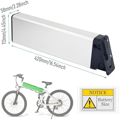 Xiseny 48V 13Ah battery dimensions and mounting detail