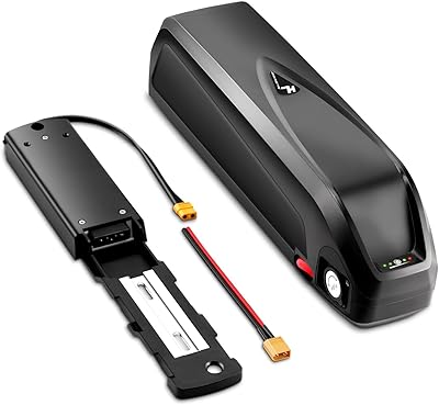 VISET 52V 20Ah ebike battery with LED indicator and USB port on base stand