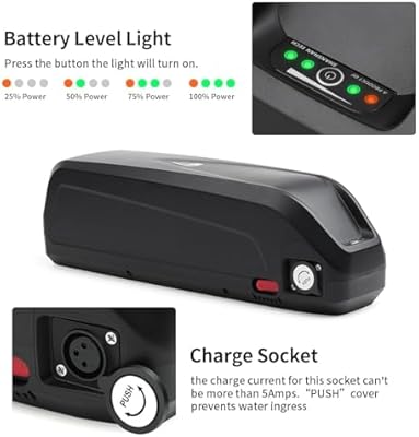 VISET LI 48V 15Ah battery USB port and LED power indicator detail