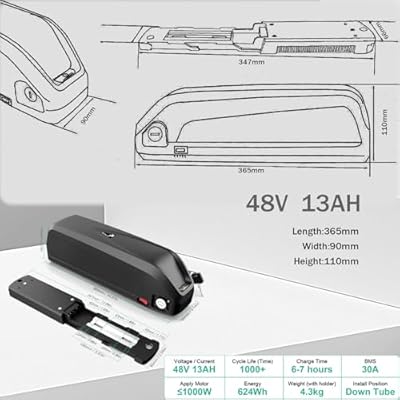 VBWEQAD 48V 13Ah Hailong battery connector and key lock detail