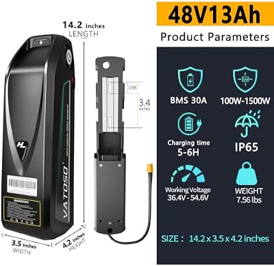 VATOSO 48V battery charging setup with included 2A charger