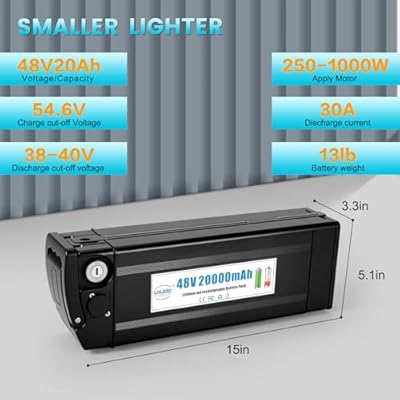 LOLRKO 48V 20Ah folding battery grade A cells