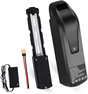 UAZ 36V 10.4Ah 5-pin Hailong ebike battery with mounting plate, charger, and XT60 connector