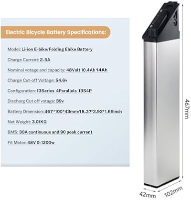 ShunTongDa 48V 10.4Ah battery specifications and dimensions