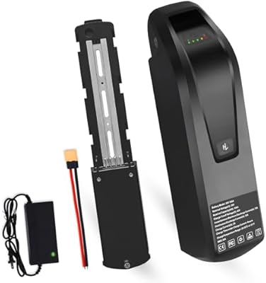 UAZ 36V 10.4Ah Hailong ebike battery with mounting plate, charger, and XT60 connector