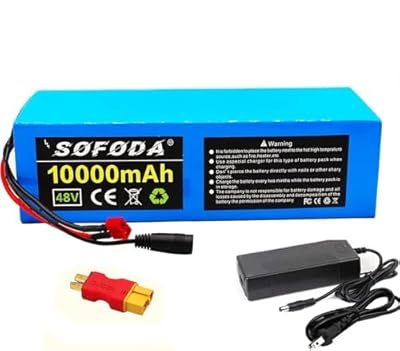 48V 10Ah ebike battery on white background