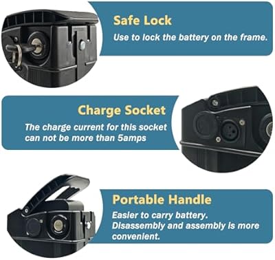 Cefito 48V 13Ah folding ebike battery full view showing folding form factor