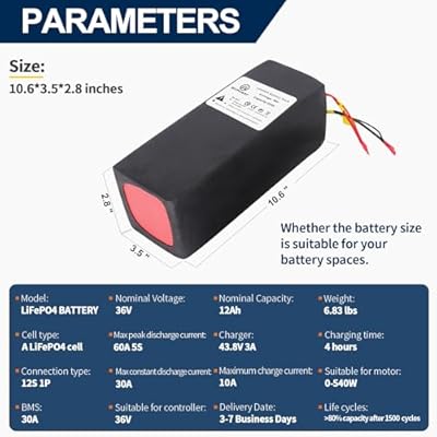 BtrPower 36V 12Ah BMS and protection features