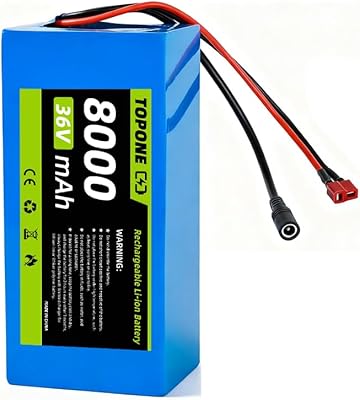 Topone 36V 8Ah compact ebike battery with blue waterproof casing