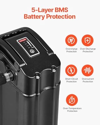 VEVOR 48V 15.6Ah full battery view showing elongated external box form factor