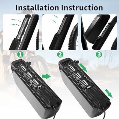 Xunyunda 48V 20Ah battery mounted on frame with lock base