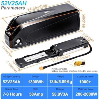 SEENRONGYUAN Battery with Key Lock & USB Port