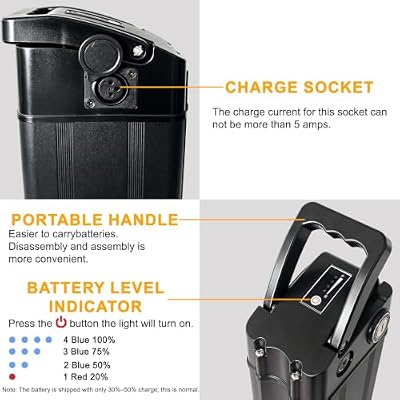 LGNUO 48V 13Ah silver fish ebike battery connector and mount