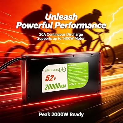 LOCKBUS 52V 20Ah ebike battery showing XT60 connector and compact form factor