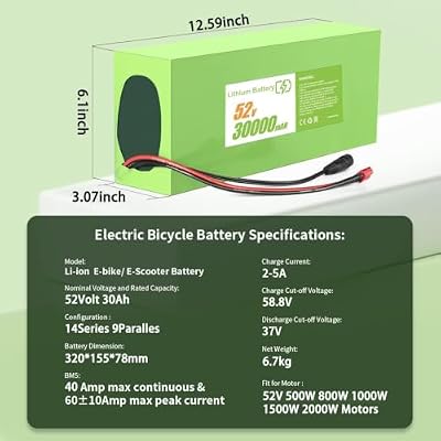 LGNUO 52V battery profile view