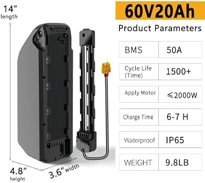 VATOSO 52V 20Ah battery XT60 connector and build detail