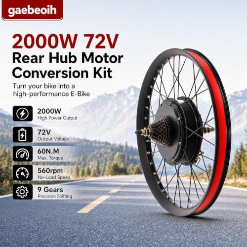 Aluminum rear wheel hub motor with 9-speed freewheel