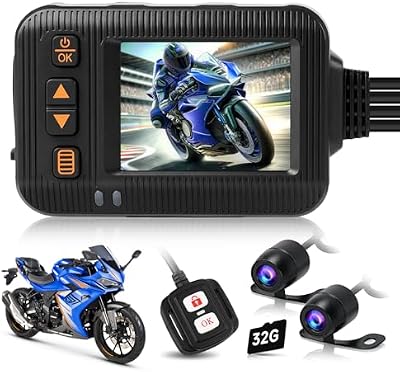 front & rear dual camera motorcycle dash cam by Upriding (dual 1080P)