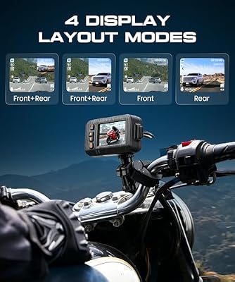 Upriding dual camera dash cam , rear camera pod installed on cruiser model motorcycle tail