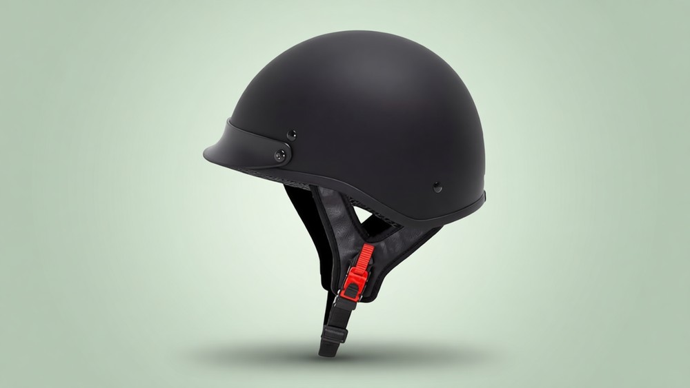 CARTMAN matte black half helmet front view