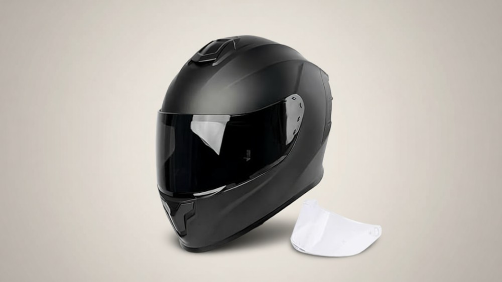 Orthrus full face motorcycle helmet with dual visors