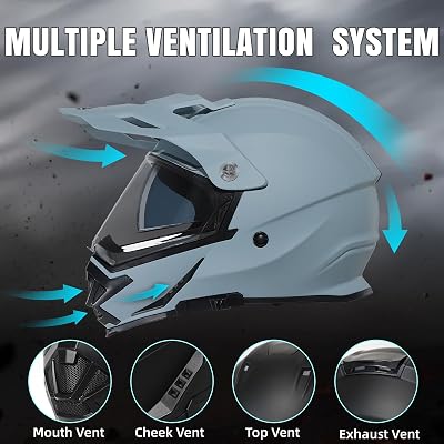 TRIANGLE Dual Sport ADV motorcycle helmet detail view