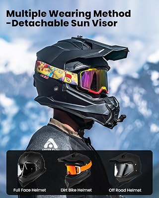 ILM dual sport ADV motorcycle helmet alternate view