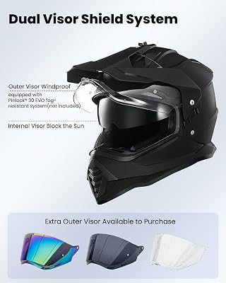 ILM dual sport ADV motorcycle helmet detail view