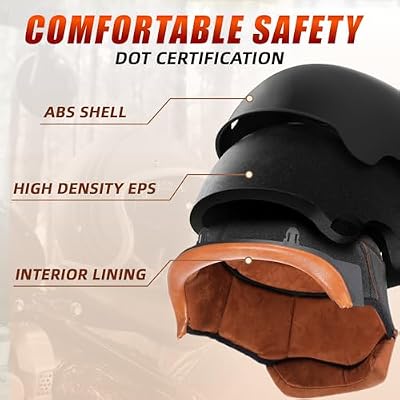 TRIANGLE 3/4 open face helmet brim and strap detail