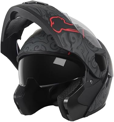 SPARK Adult Modular Motorcycle Helmet with Skull Graphic