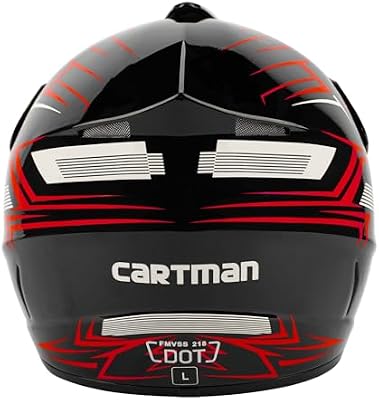 CARTMAN phantom helmet in red/black, looking down to show the sun visor and outer shell shape