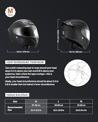 VEVOR Modular helmet side profile showing flip-up mechanism