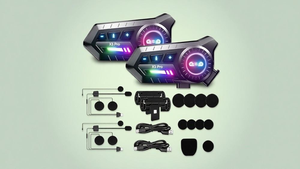PUSABIYOU motorcycle bluetooth headset for full-face helmets
