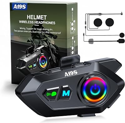 Aurisom A19S helmet Bluetooth headset front view